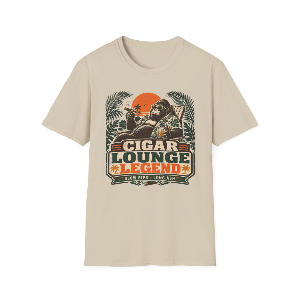 Copy of Cigar Lounge Legend T-Shirt — Vintage Retro Smoking Ape Design