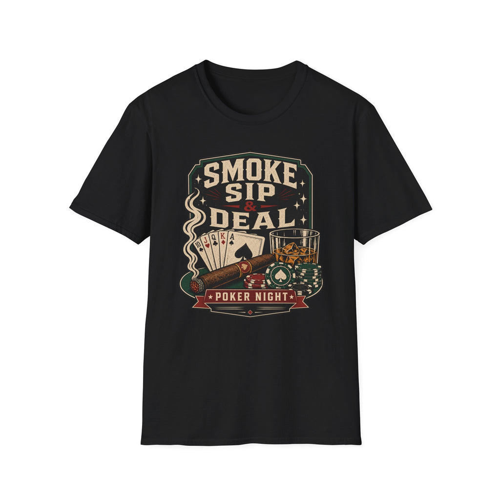 Whiskey & Cigar "Smoke, Sip, Deal" T-Shirt