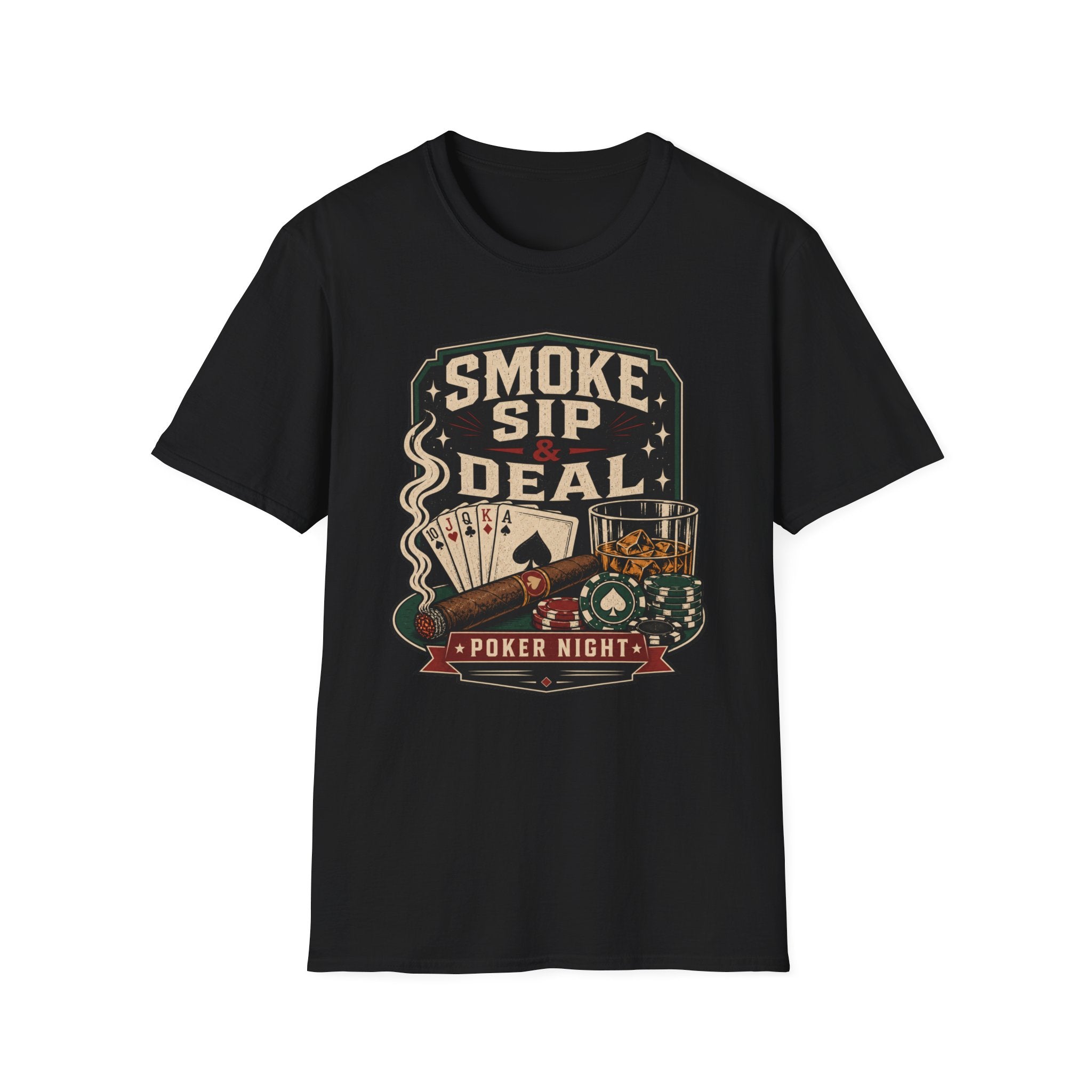 Whiskey & Cigar "Smoke, Sip, Deal" T-Shirt