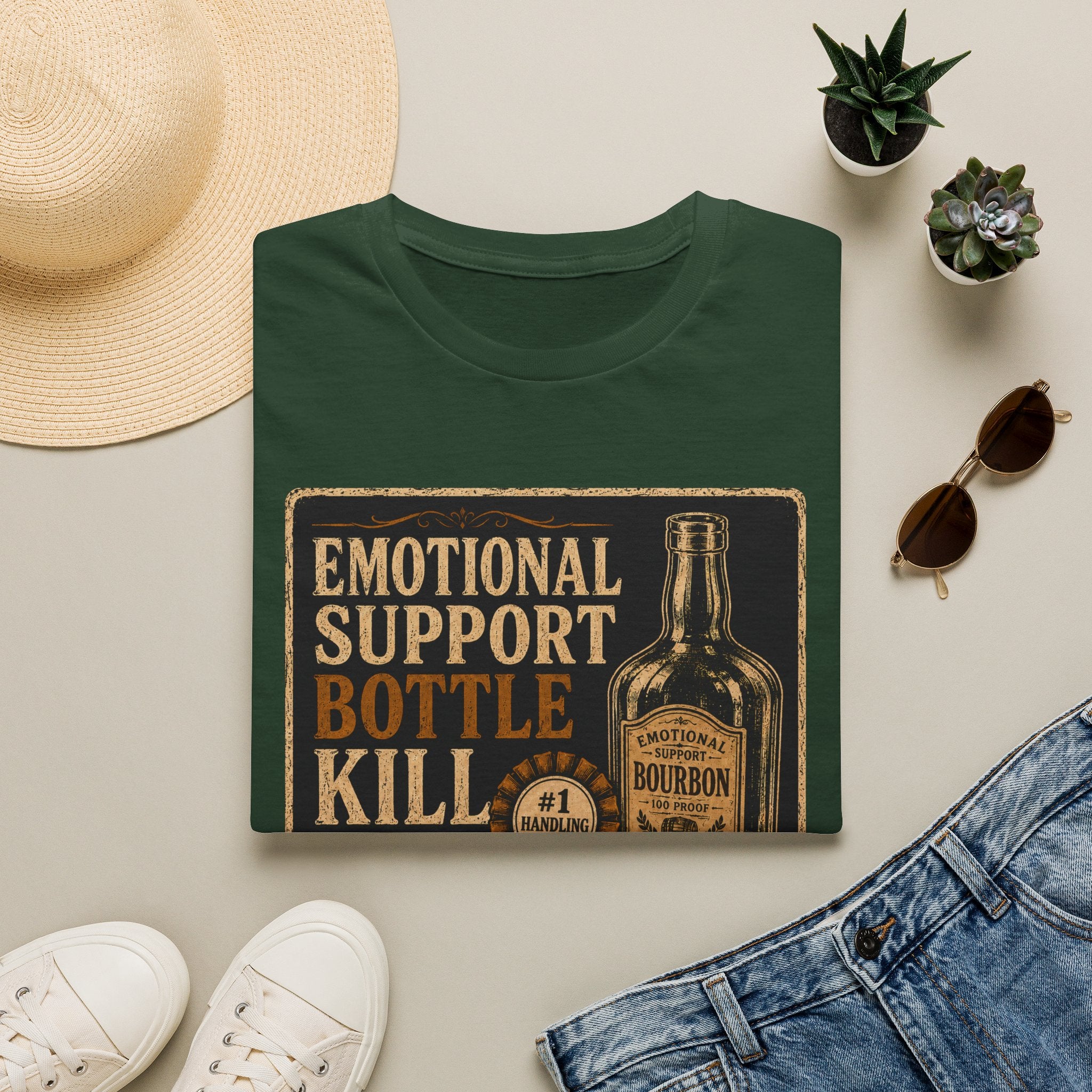 Copy of Emotional Support Bottle T-Shirt — Vintage Bourbon Graphic Tee