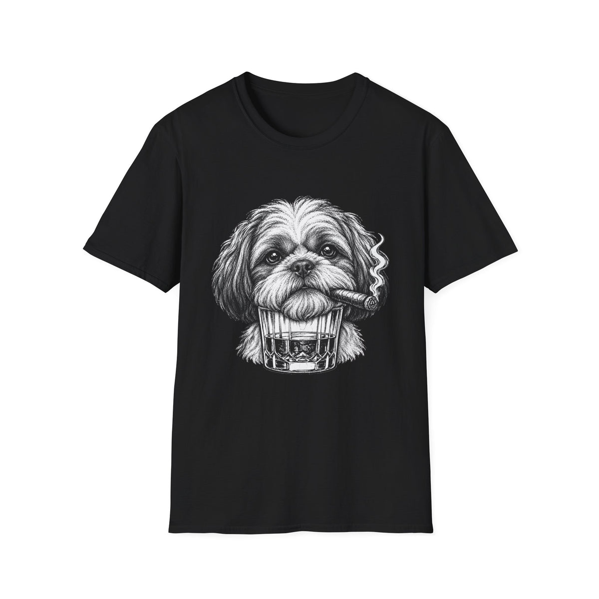Shih Tzu Cigar Whiskey T-shirt