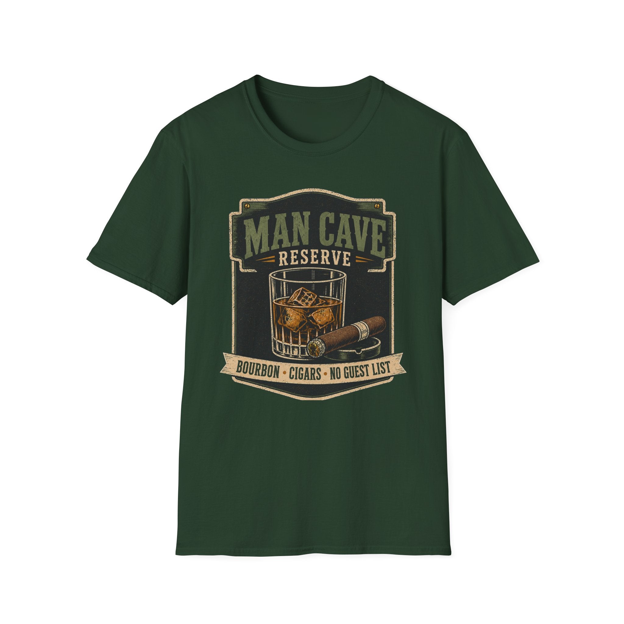 Copy of Man Cave Reserve T-Shirt — Vintage Whiskey & Cigar Lounge Tee