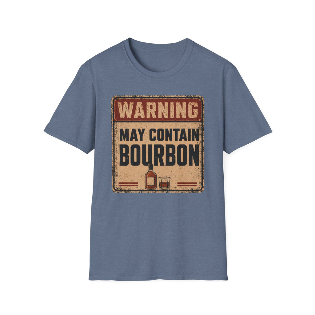 Copy of Warning May Contain Bourbon T-Shirt — Vintage Whiskey Sign Tee