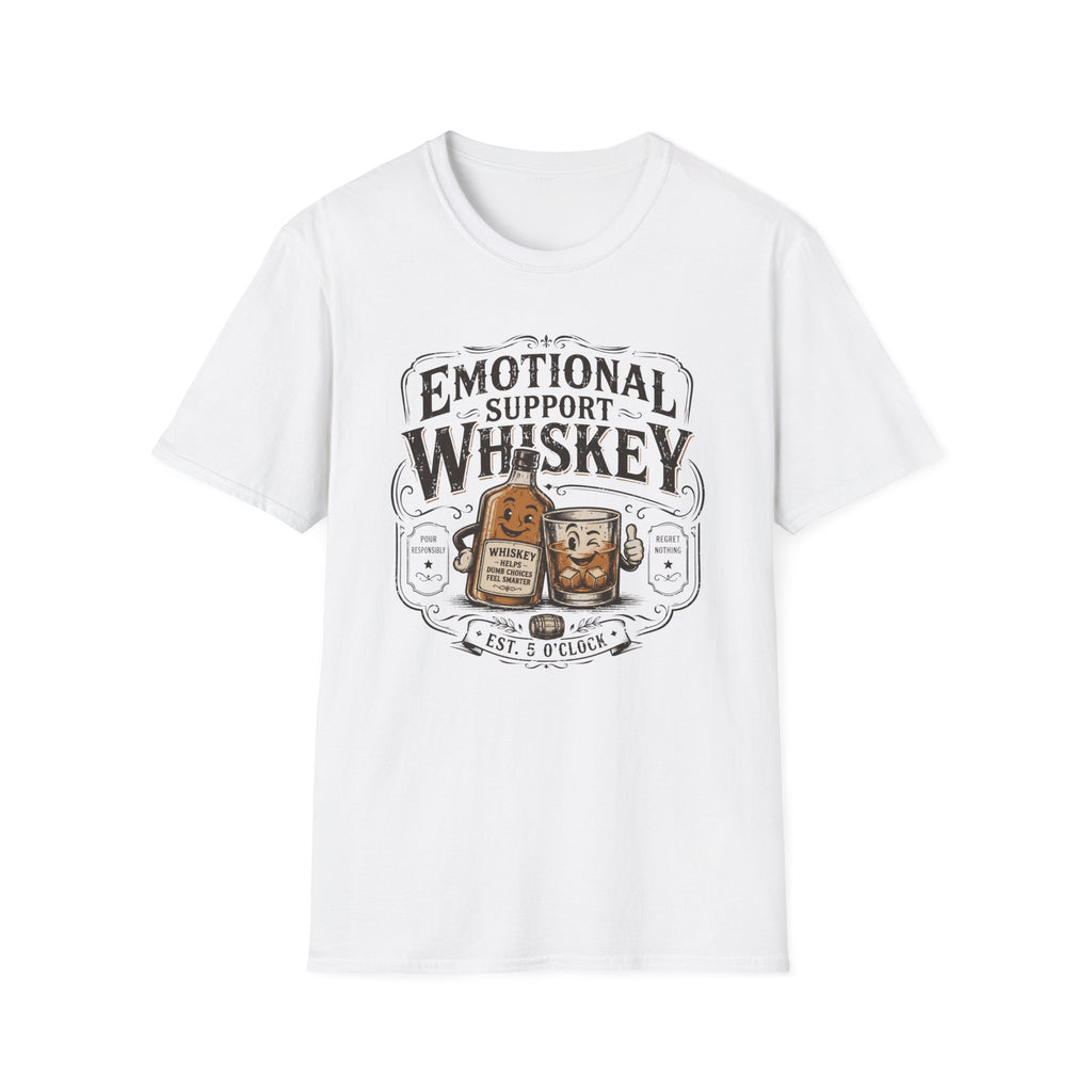 Emotional Support Whiskey Bottle & Glass T-Shirt