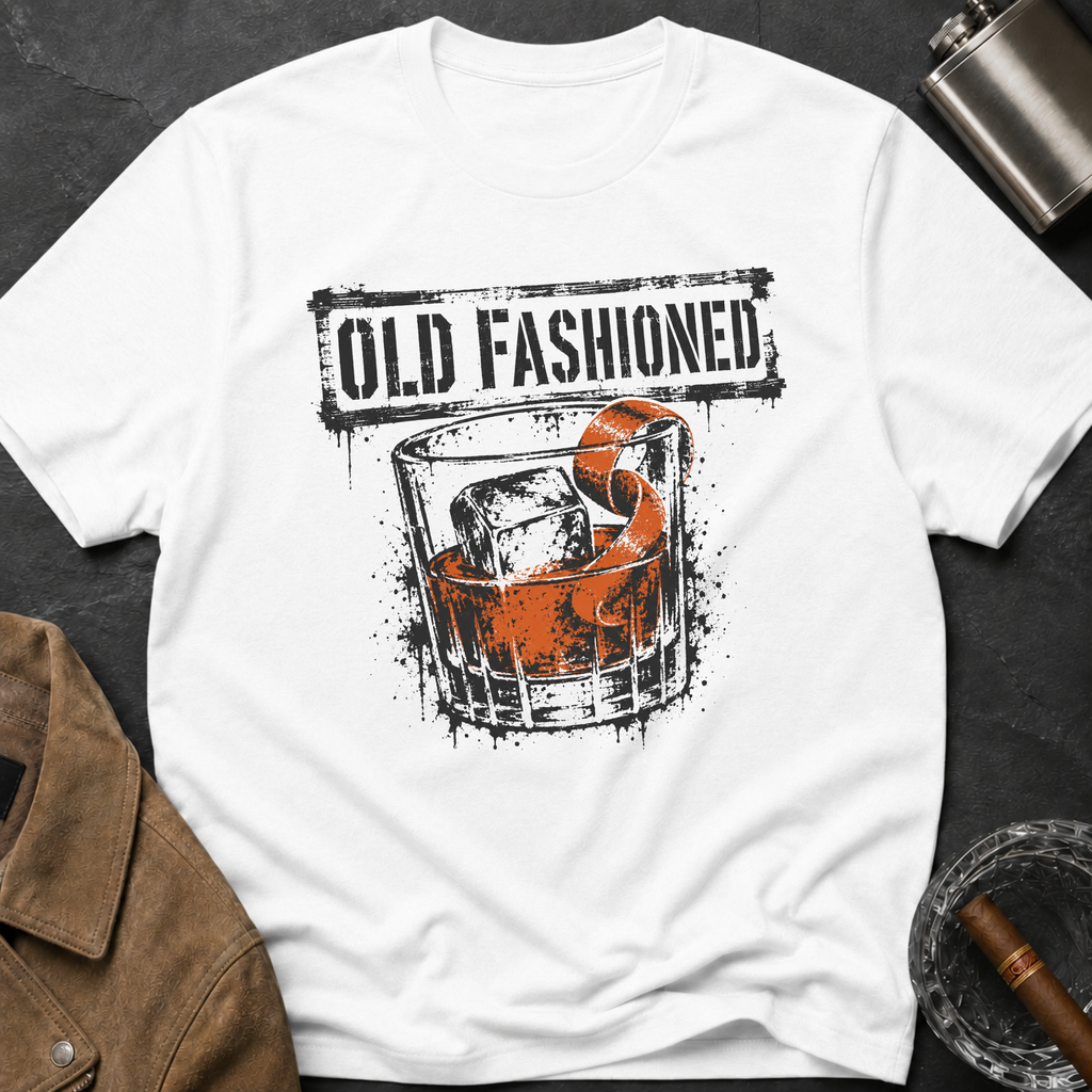 Old Fashioned Cocktail T-Shirt — Retro Whiskey Drink Graphic Tee
