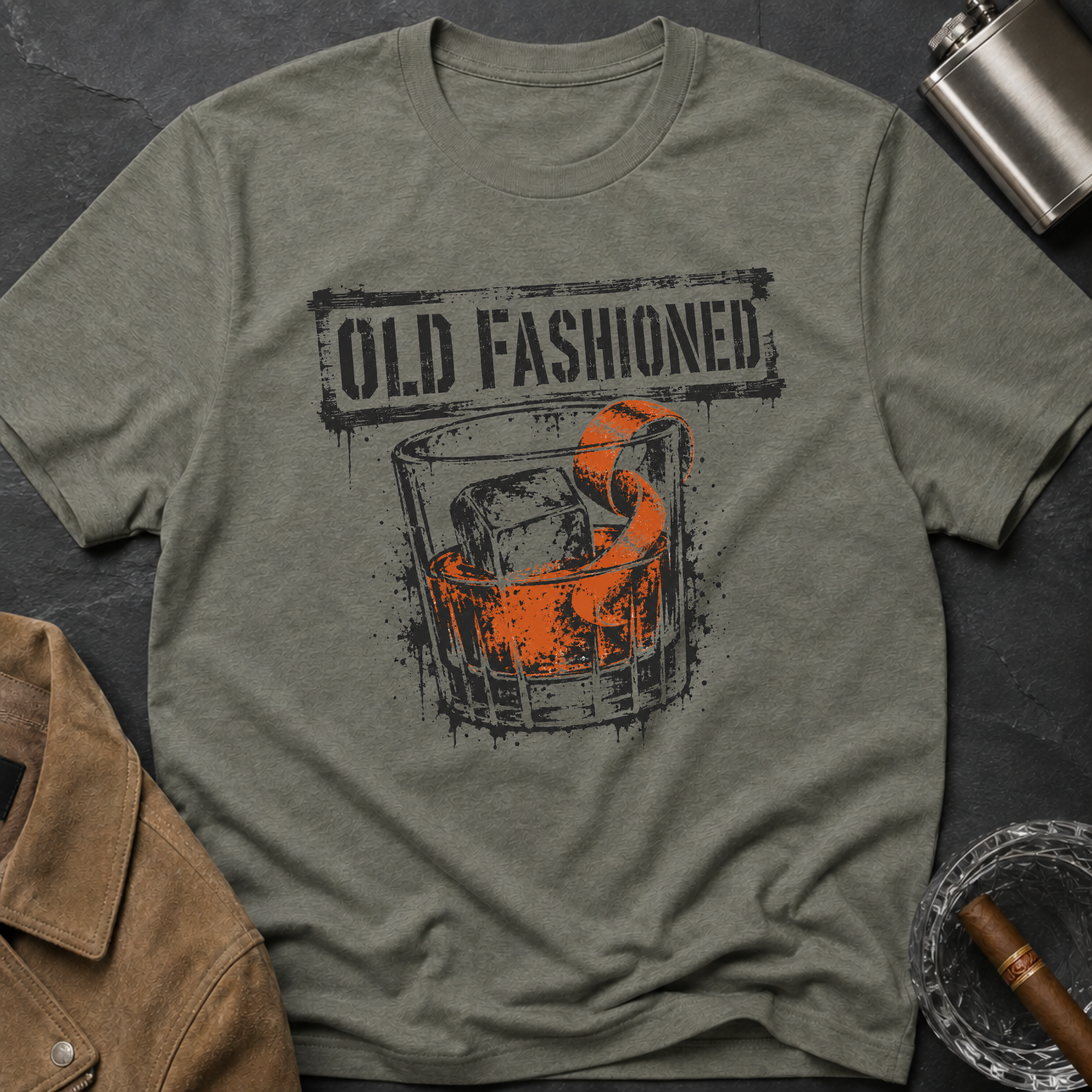 Old Fashioned Cocktail T-Shirt — Retro Whiskey Drink Graphic Tee