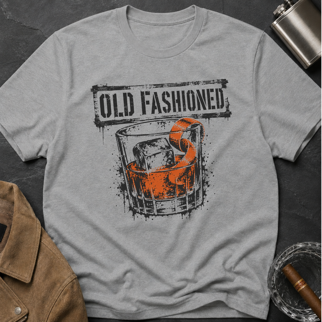 Old Fashioned Cocktail T-Shirt — Retro Whiskey Drink Graphic Tee