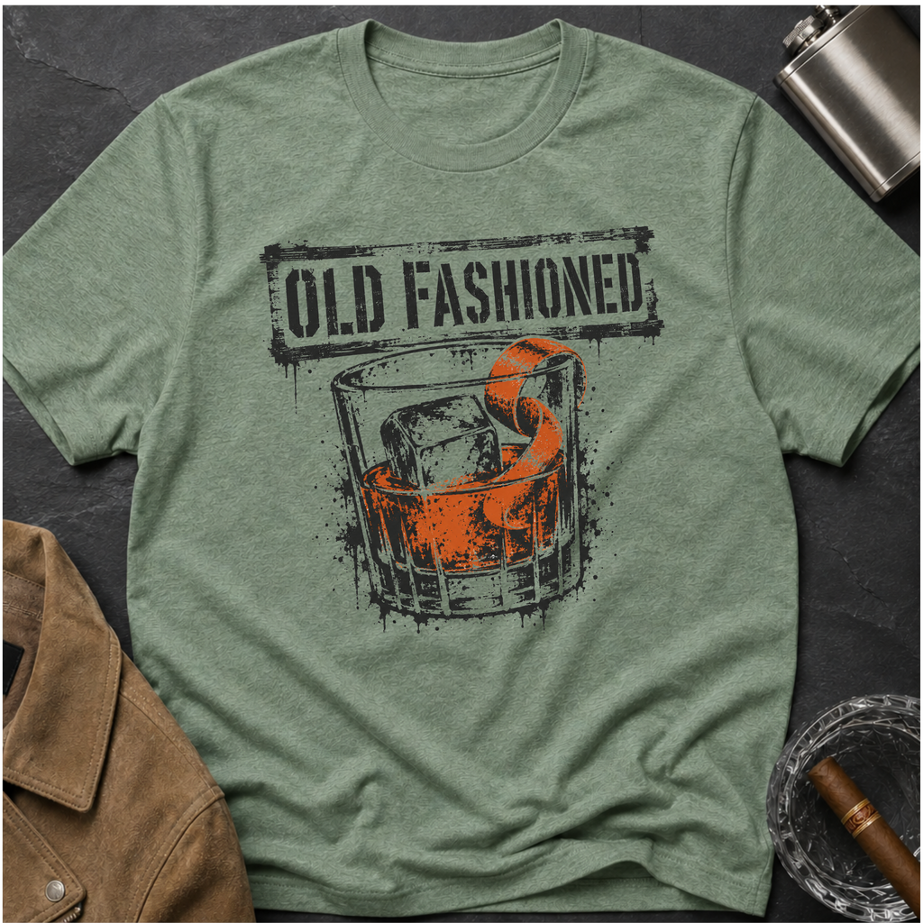 Old Fashioned Cocktail T-Shirt — Retro Whiskey Drink Graphic Tee