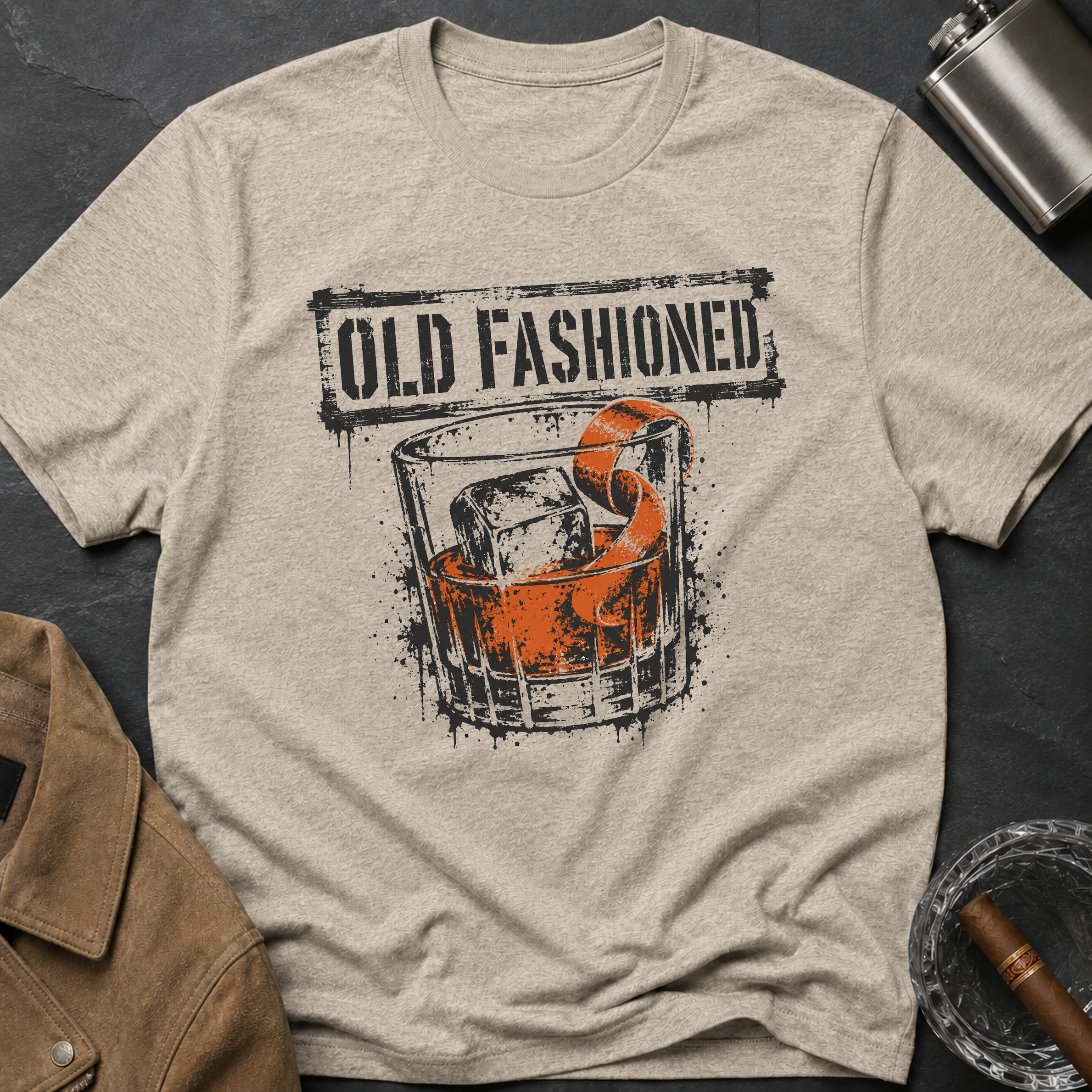 Old Fashioned Cocktail T-Shirt — Retro Whiskey Drink Graphic Tee