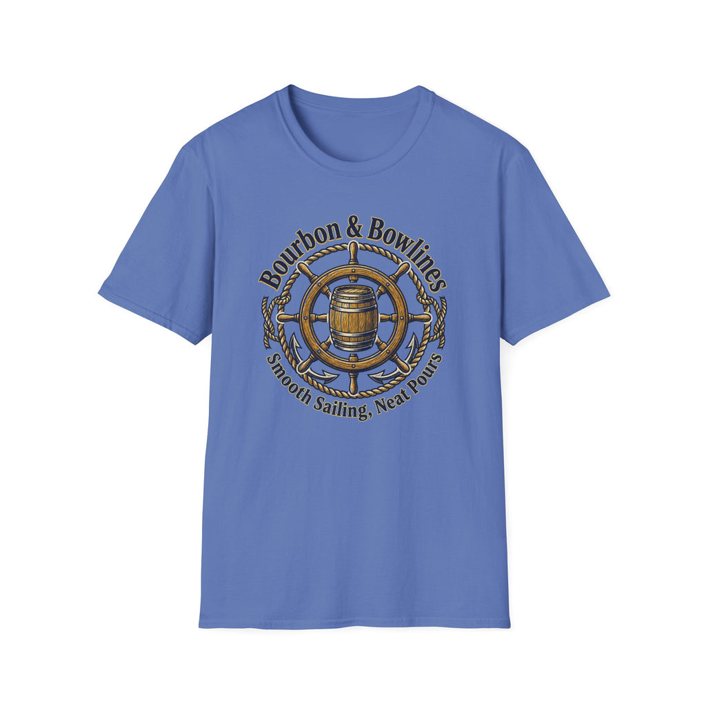 Bourbon & Bowlines — Nautical Whiskey Sailing Graphic T-Shirt