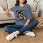 Copy of Bourbon, Cigars & Bad Advice T-Shirt — Skull Whiskey Bar Graphic Tee