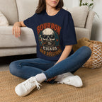 Copy of Bourbon Cigars Bad Decisions T-Shirt — Skull Vintage Bourbon Graphic Tee