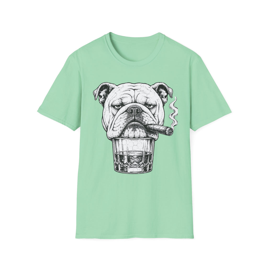 Bulldog with Cigar T-Shirt — Retro Grumpy Dog Graphic Tee