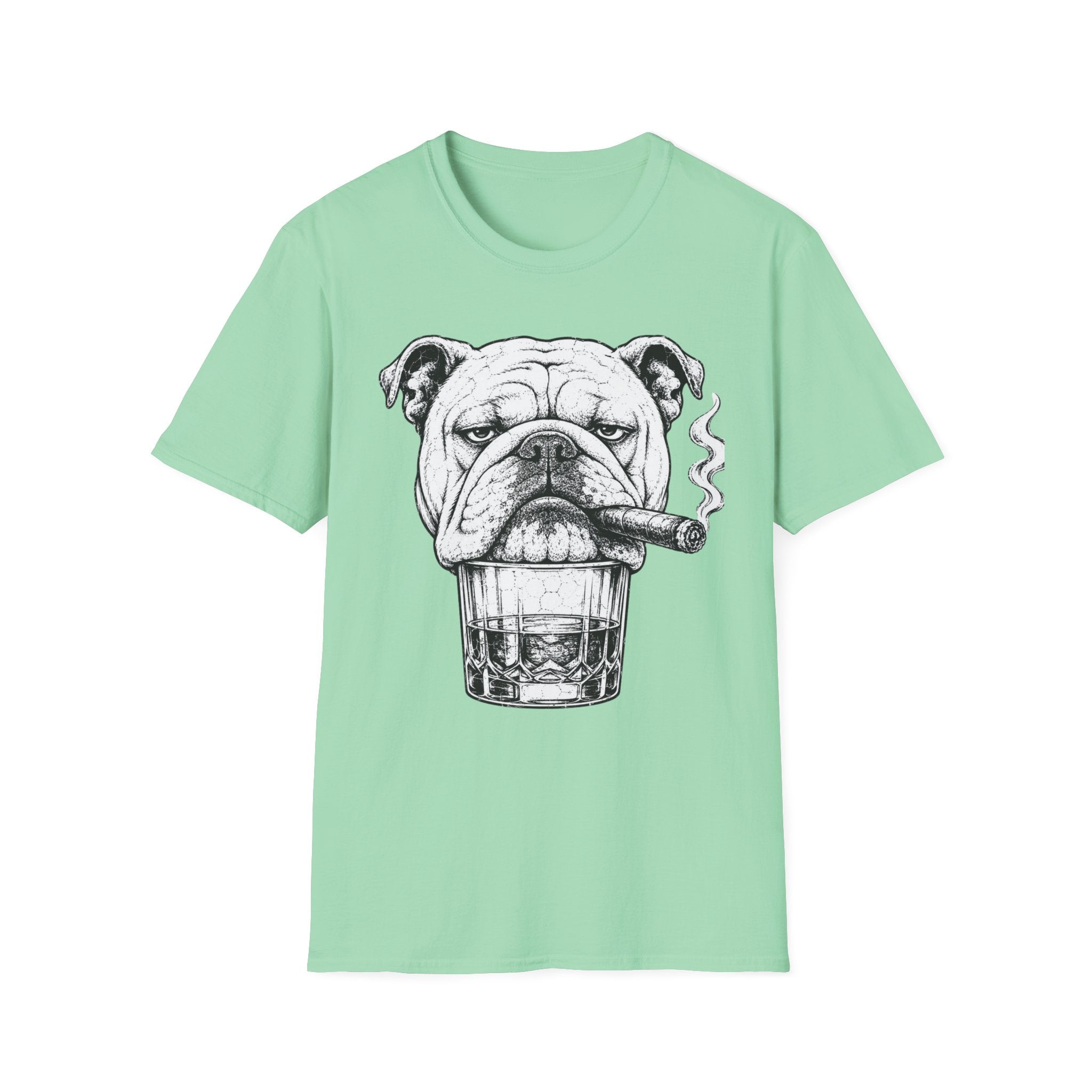 Bulldog with Cigar T-Shirt — Retro Grumpy Dog Graphic Tee