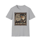 Whiskey & Cigar T-Shirt — "Just One More Pour (And One More Cigar)" Retro Bar Graphic