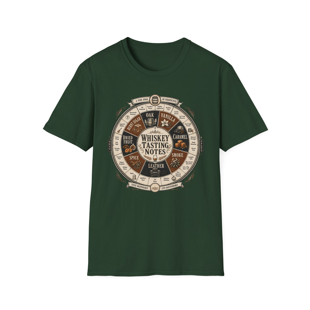 Copy of Whiskey Tasting Notes T-Shirt — Vintage Whiskey Flavor Wheel Tee