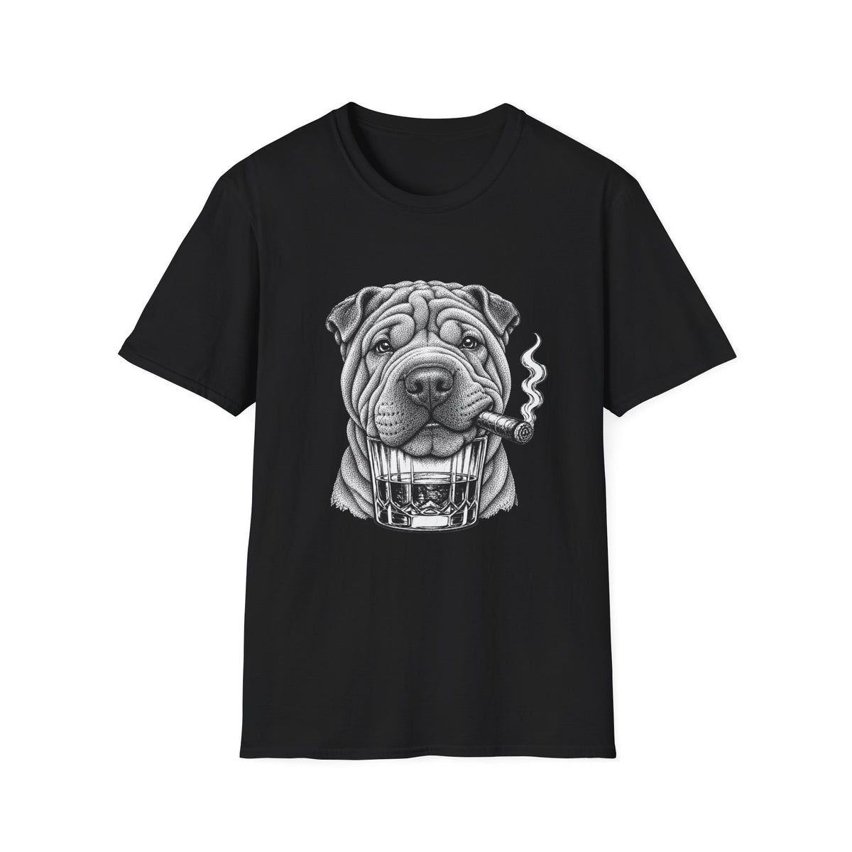 Shar Pei Cigar Whiskey T-shirt