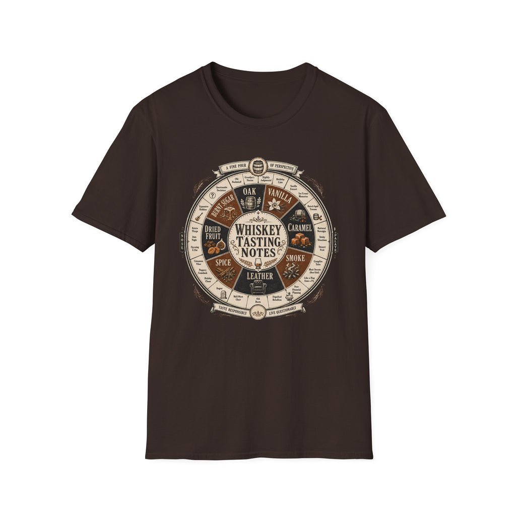 Copy of Whiskey Tasting Notes T-Shirt — Vintage Whiskey Flavor Wheel Tee