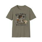 Bourbon, Cigars & Bad Advice Skull T-Shirt