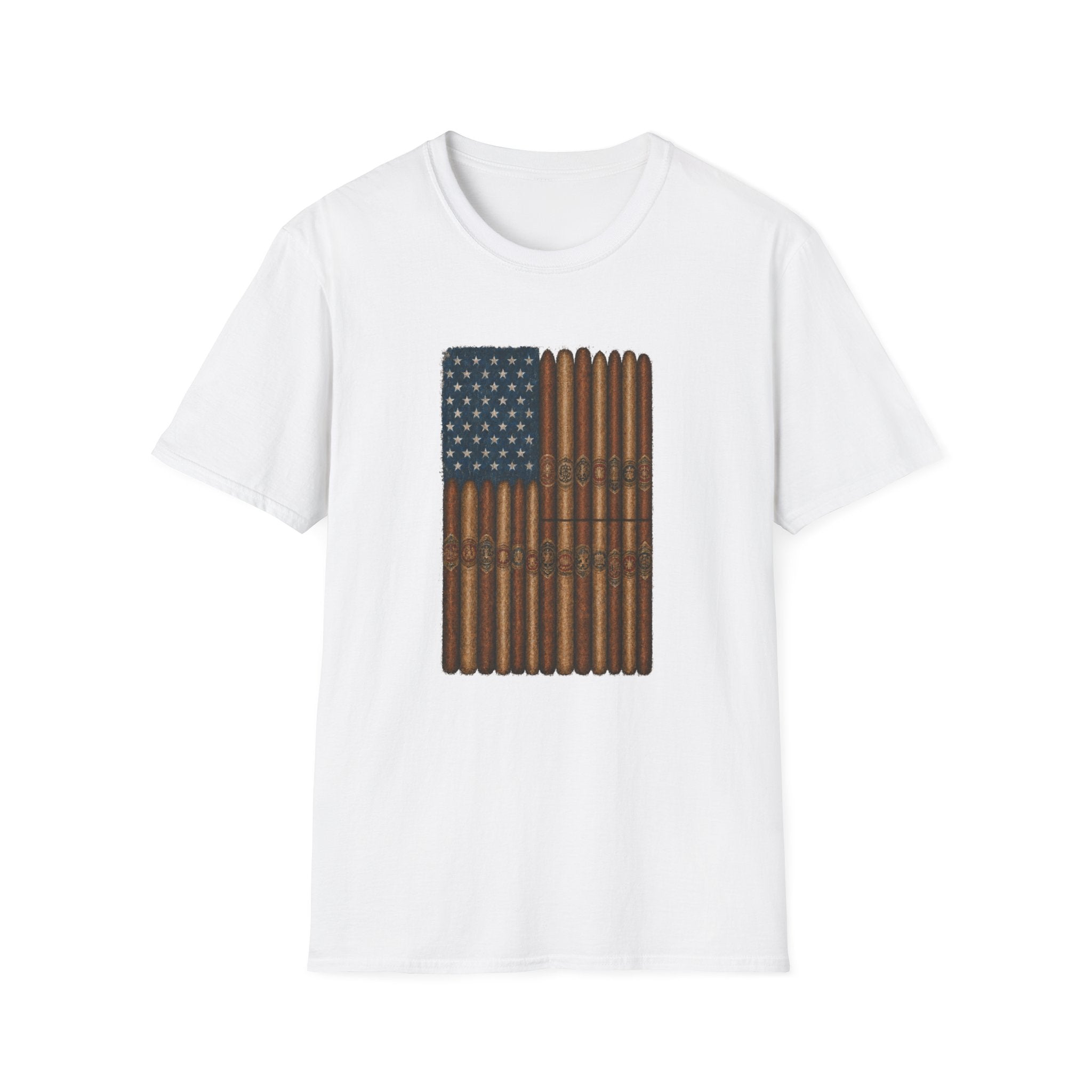 Cigar American Flag T-Shirt — Vintage Patriotic Smoking Tee