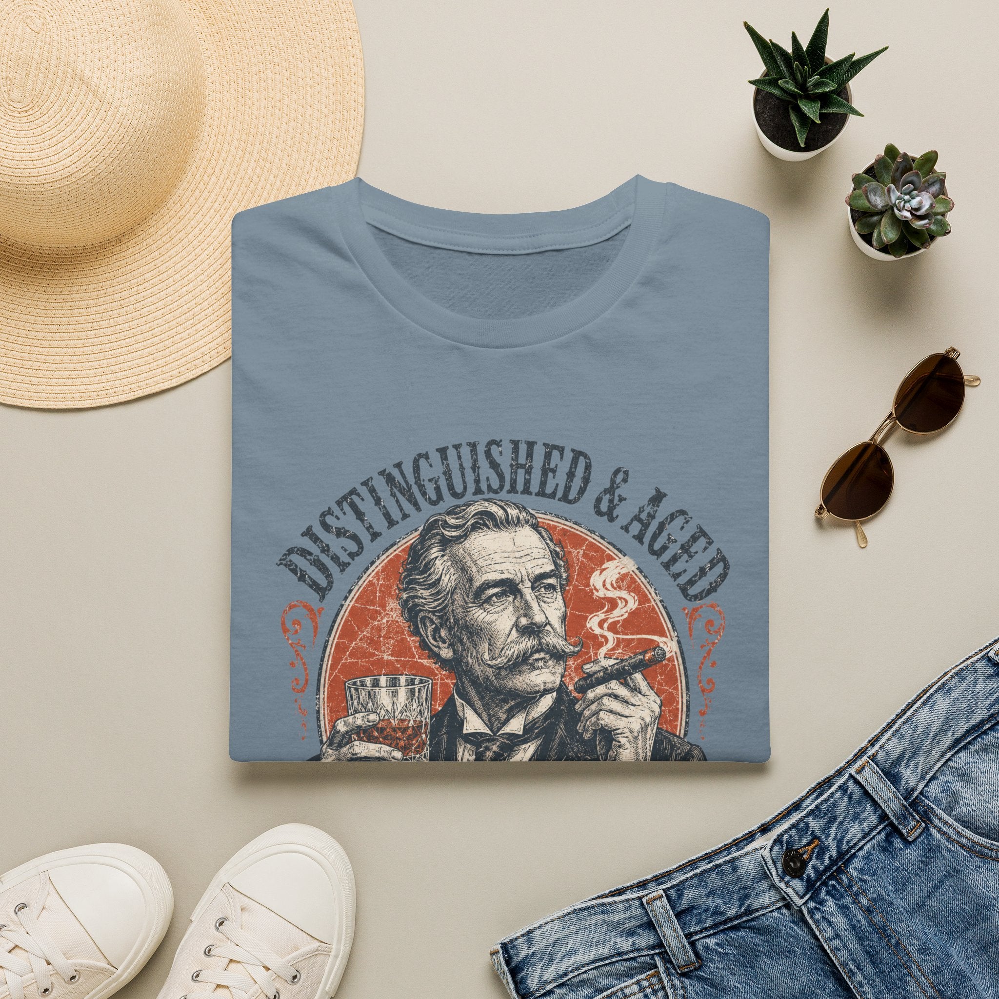 Copy of Distinguished & Aged Tee — Vintage Gentleman Tobacco & Spirits Graphic T-Shirt