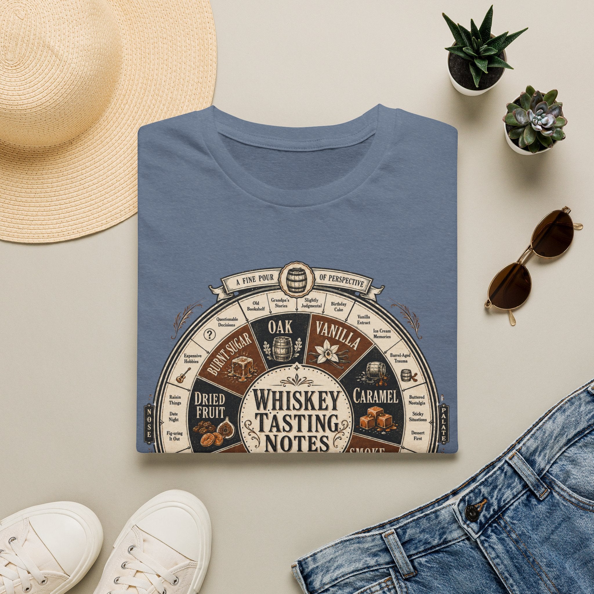 Copy of Whiskey Tasting Notes T-Shirt — Vintage Whiskey Flavor Wheel Tee