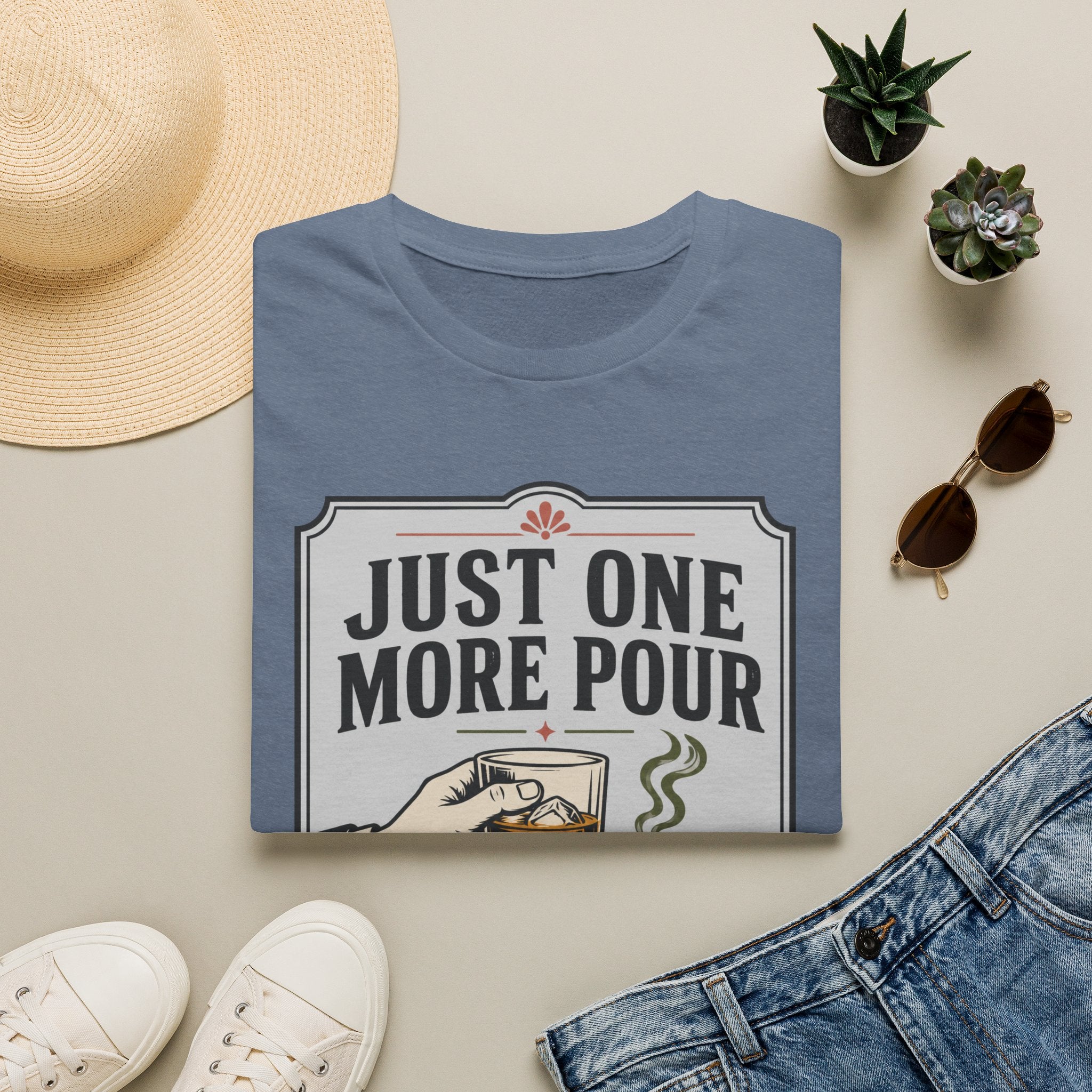 Copy of Just One More Pour T-Shirt — Funny Coffee & Whiskey Vintage Drinking Tee
