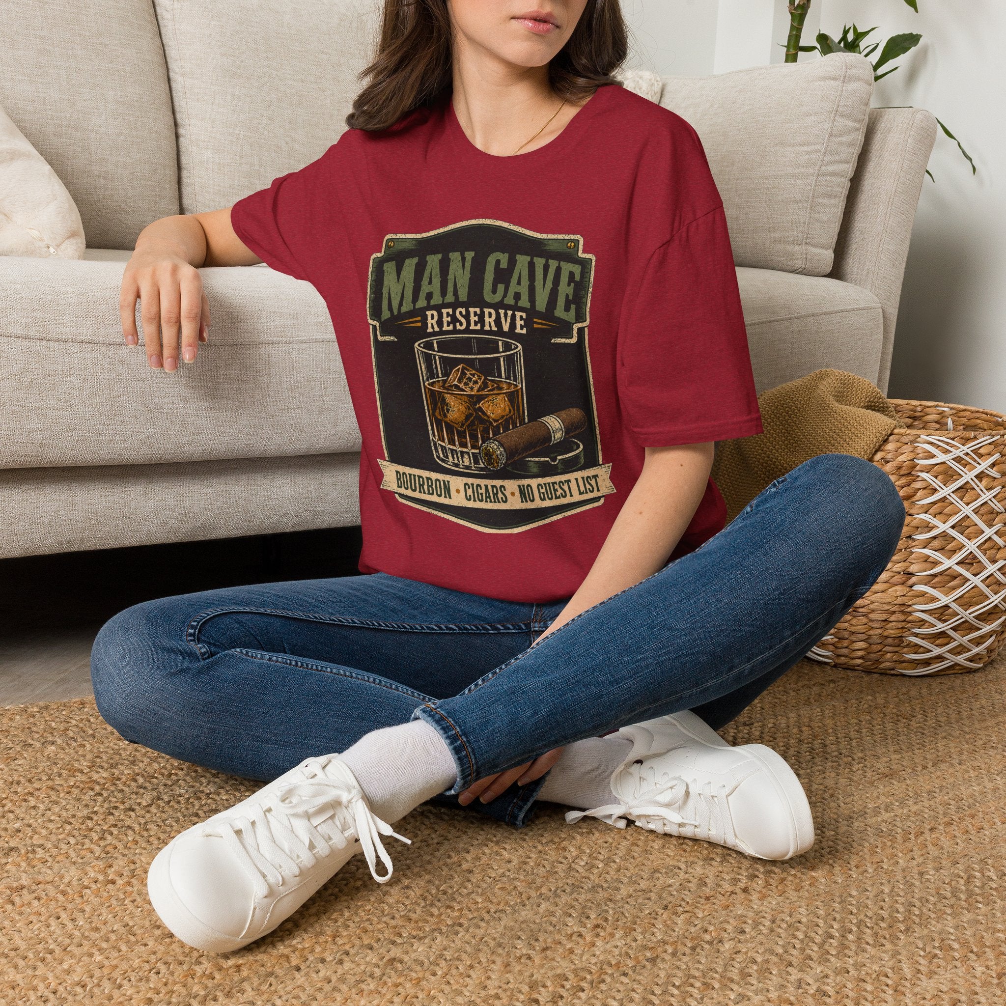 Copy of Man Cave Reserve T-Shirt — Vintage Whiskey & Cigar Lounge Tee