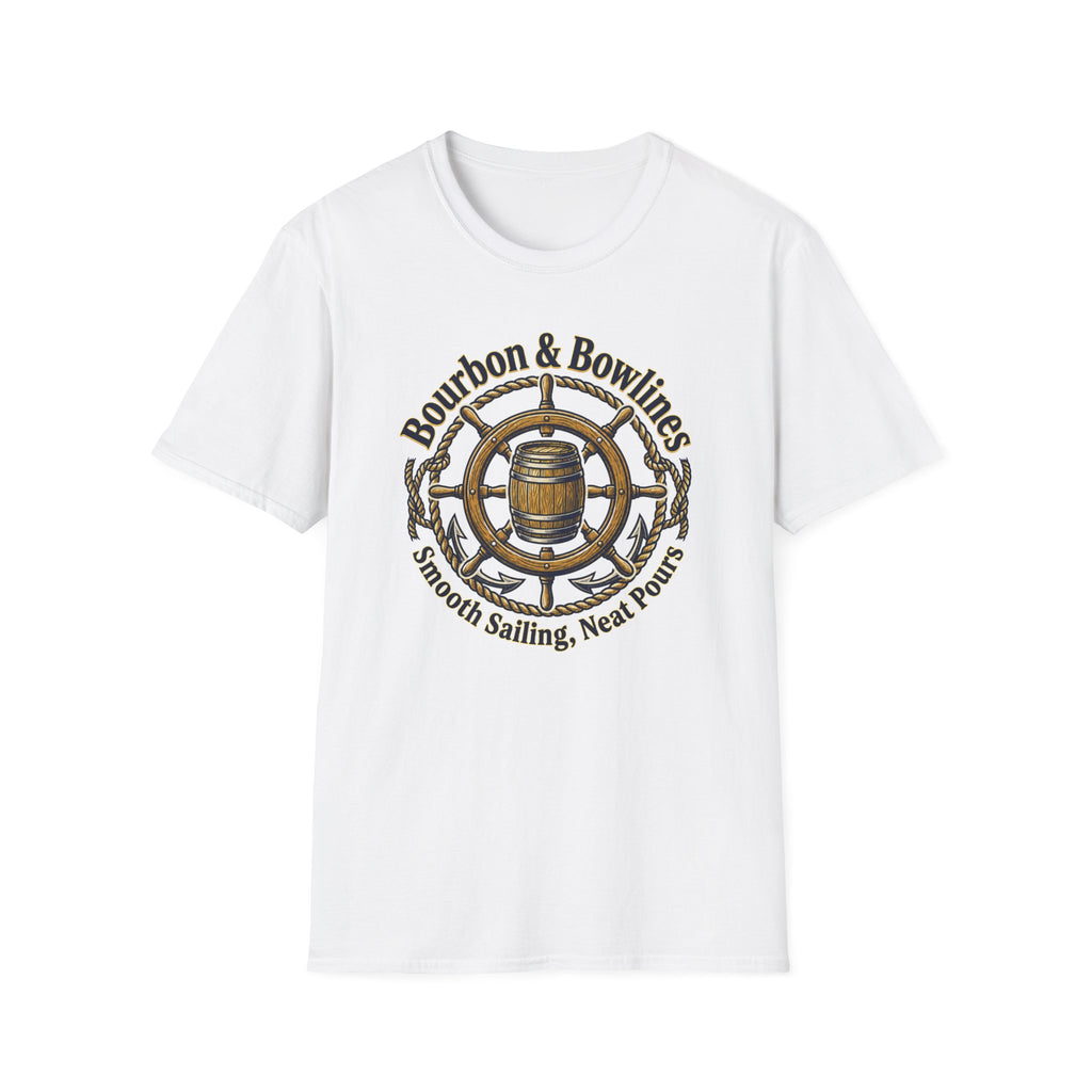 Bourbon & Bowlines — Nautical Whiskey Sailing Graphic T-Shirt