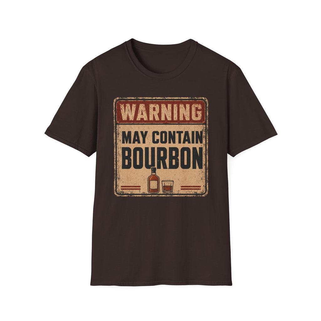 Copy of Warning May Contain Bourbon T-Shirt — Vintage Whiskey Sign Tee
