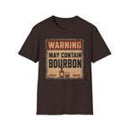Copy of Warning May Contain Bourbon T-Shirt — Vintage Whiskey Sign Tee