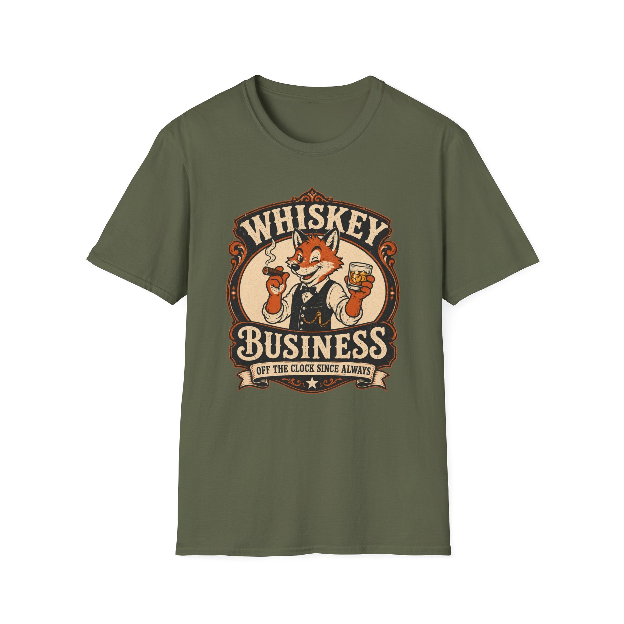 Whiskey Business Retro Fox T-Shirt