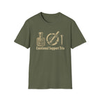 Emotional Support Trio (Whiskey Bottle, Cigar, Golf Tee) T-Shirt