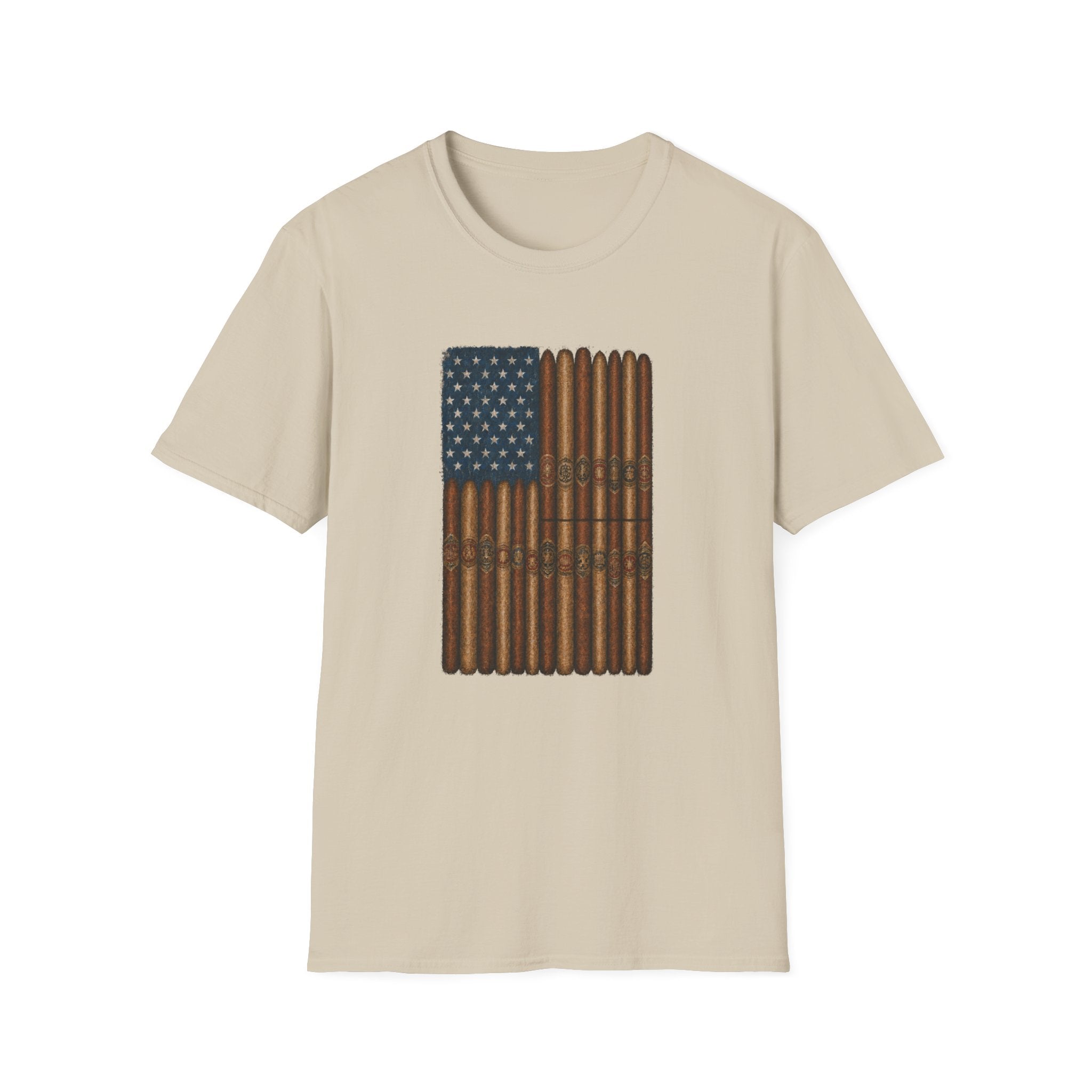 Cigar American Flag T-Shirt — Vintage Patriotic Smoking Tee