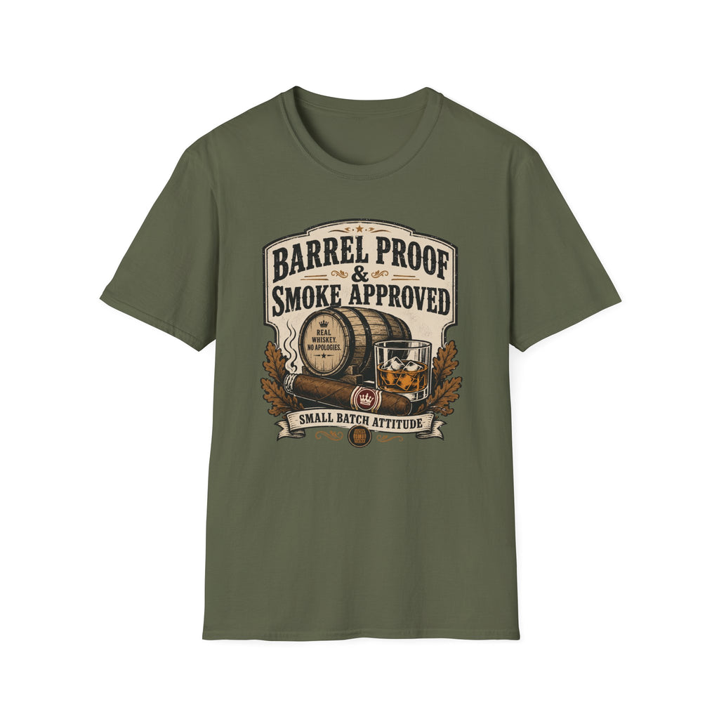 Copy of Barrel Proof & Smoke Approved T-Shirt — Whiskey Barrel Distillery Tee