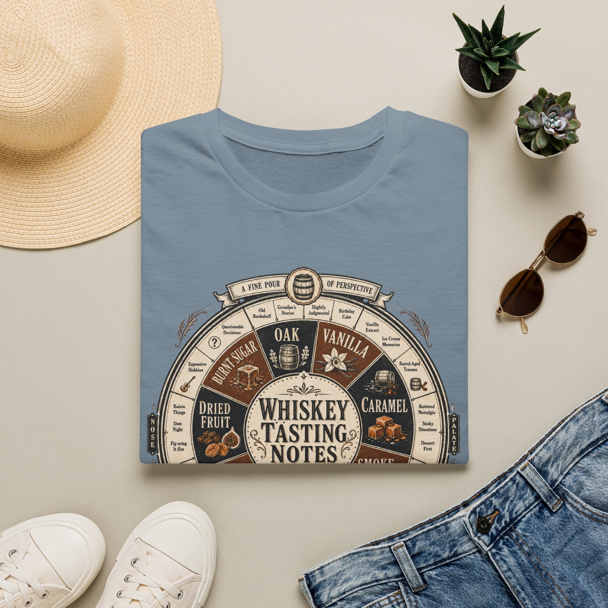 Copy of Whiskey Tasting Notes T-Shirt — Vintage Whiskey Flavor Wheel Tee