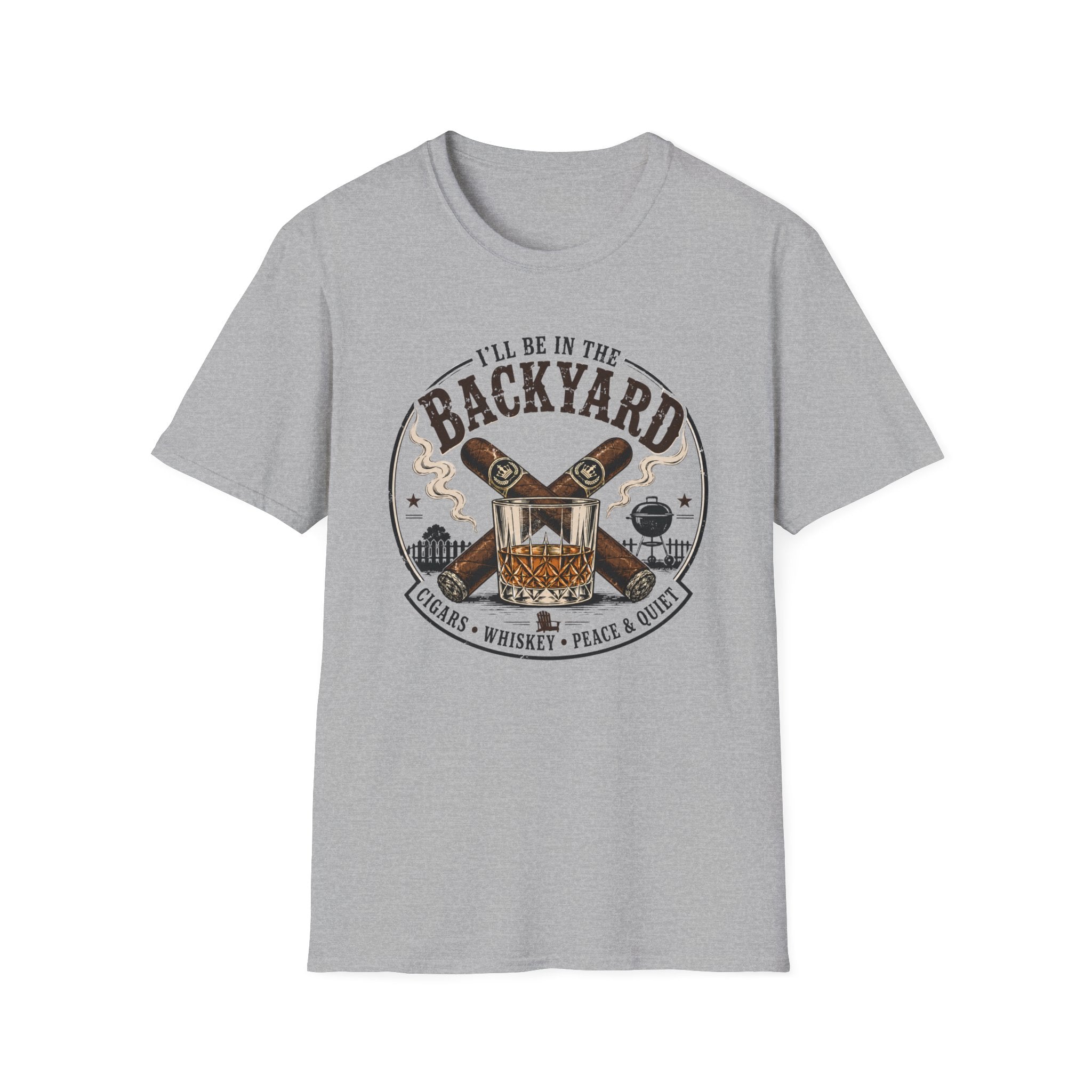 Backyard Smoking Club T-Shirt — "I'll Be in the Backyard" BBQ & Cigar Graphic Tee