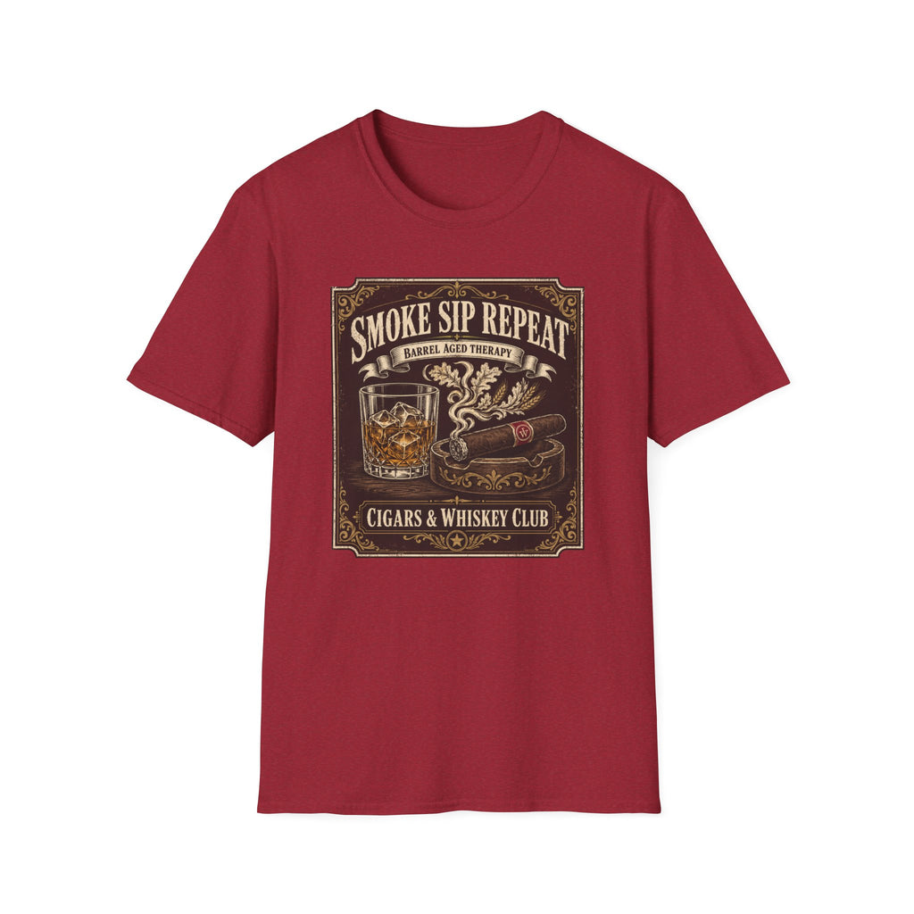 Cigar & Whiskey "Smoke Sip Repeat" T-Shirt