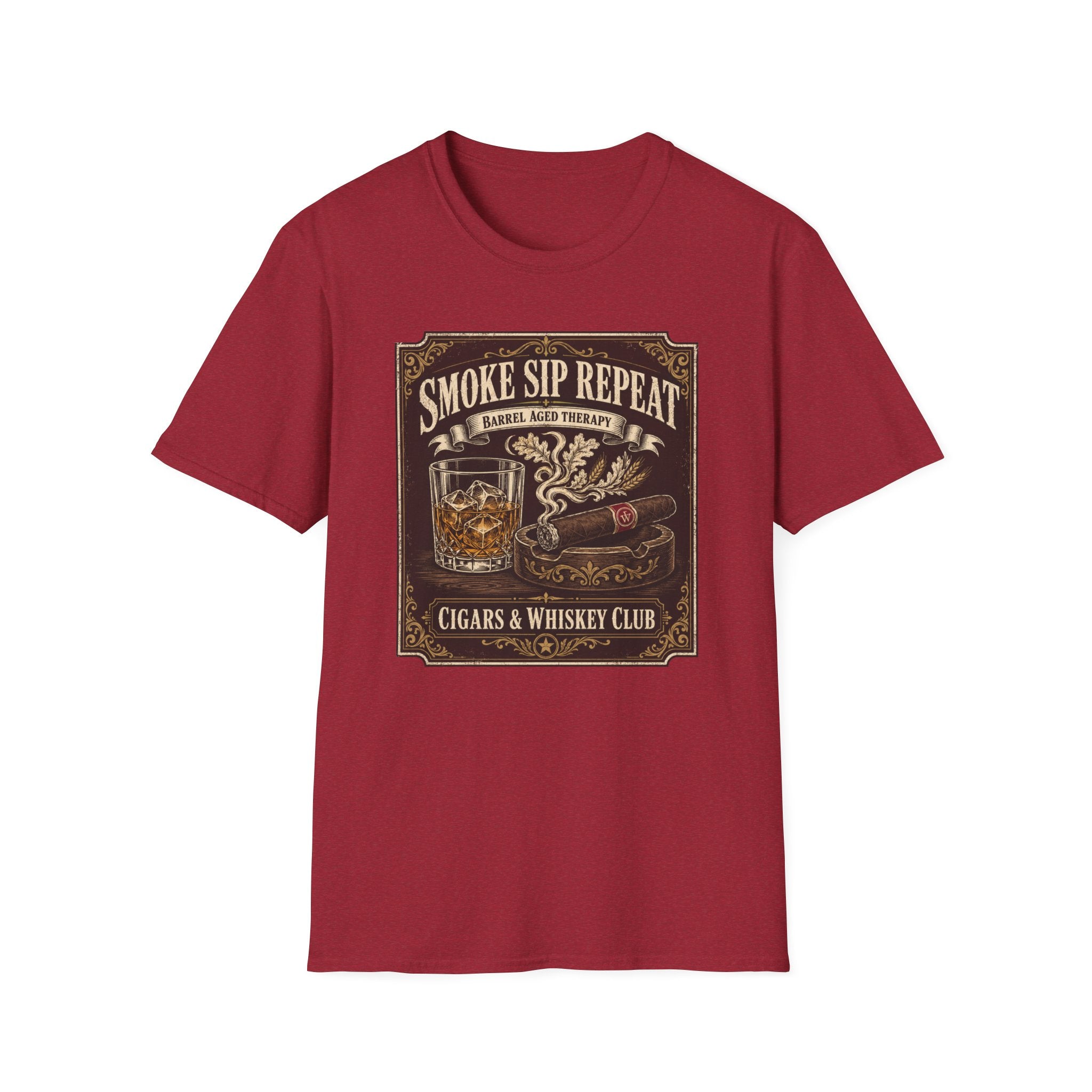 Cigar & Whiskey "Smoke Sip Repeat" T-Shirt
