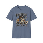Copy of Bourbon, Cigars & Bad Advice T-Shirt — Skull Whiskey Bar Graphic Tee
