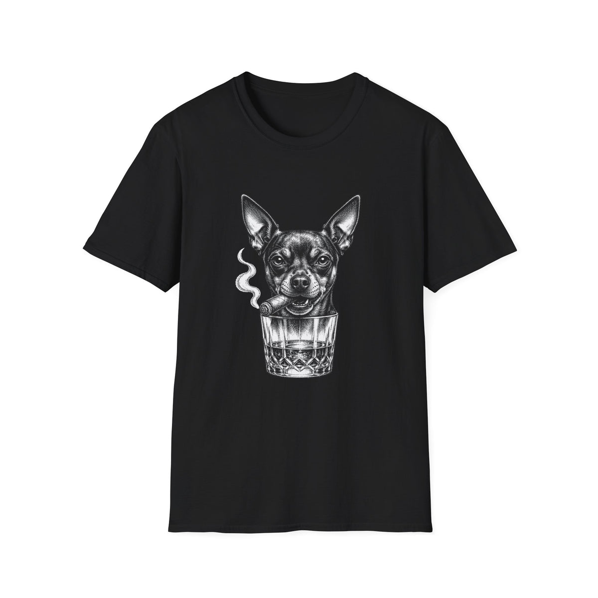 Miniature Pinscher Cigar Whiskey T-shirt