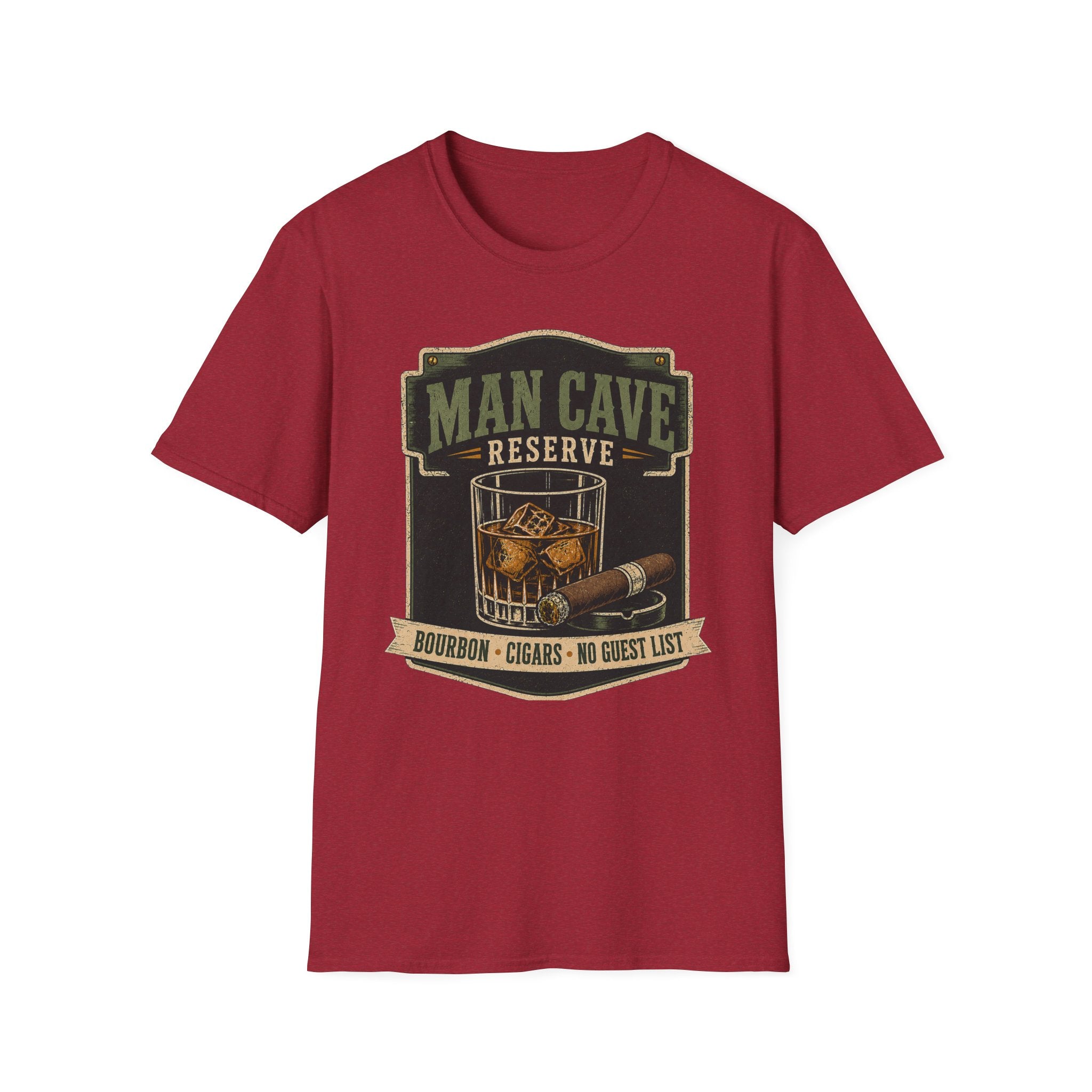 Copy of Man Cave Reserve T-Shirt — Vintage Whiskey & Cigar Lounge Tee