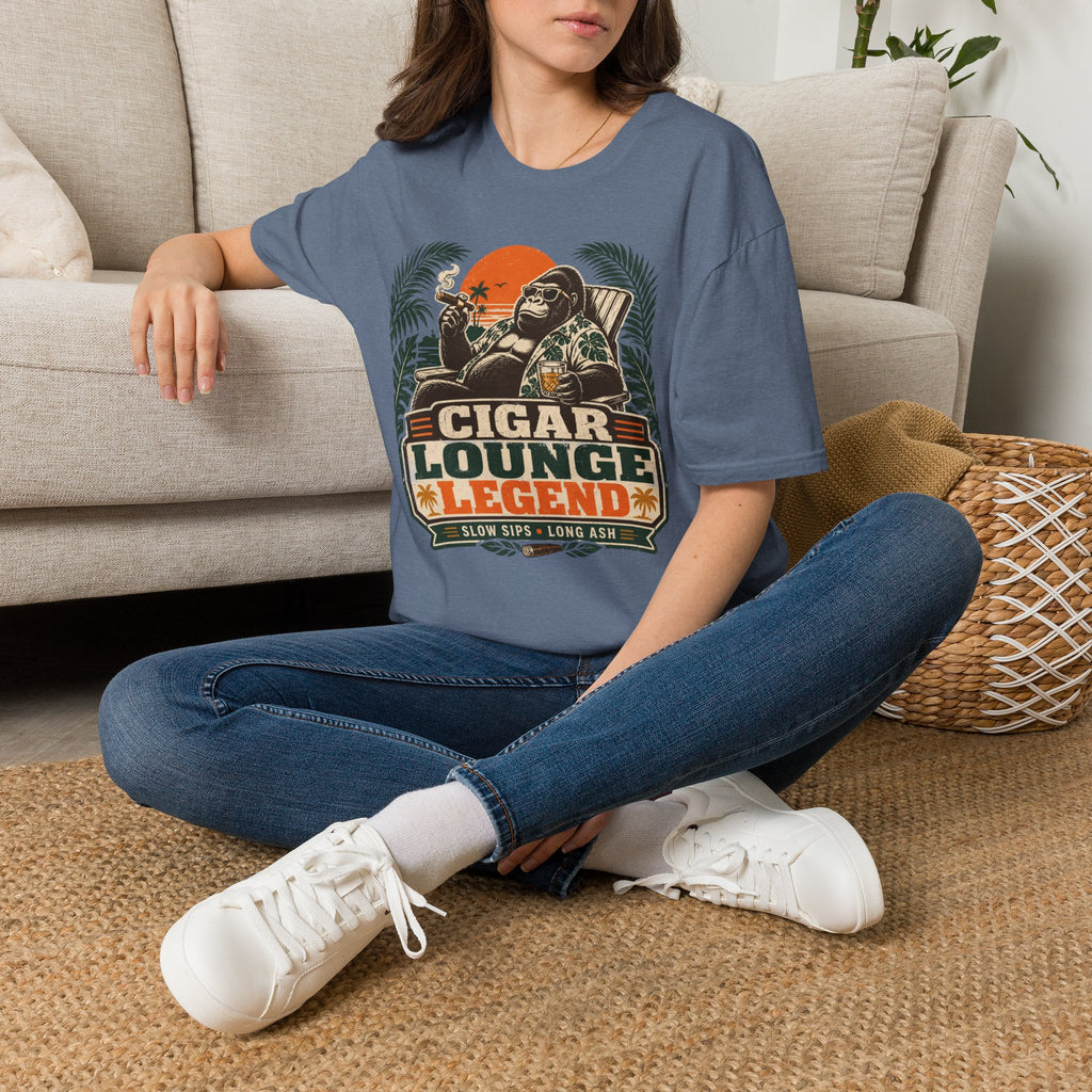 Copy of Cigar Lounge Legend T-Shirt — Vintage Retro Smoking Ape Design