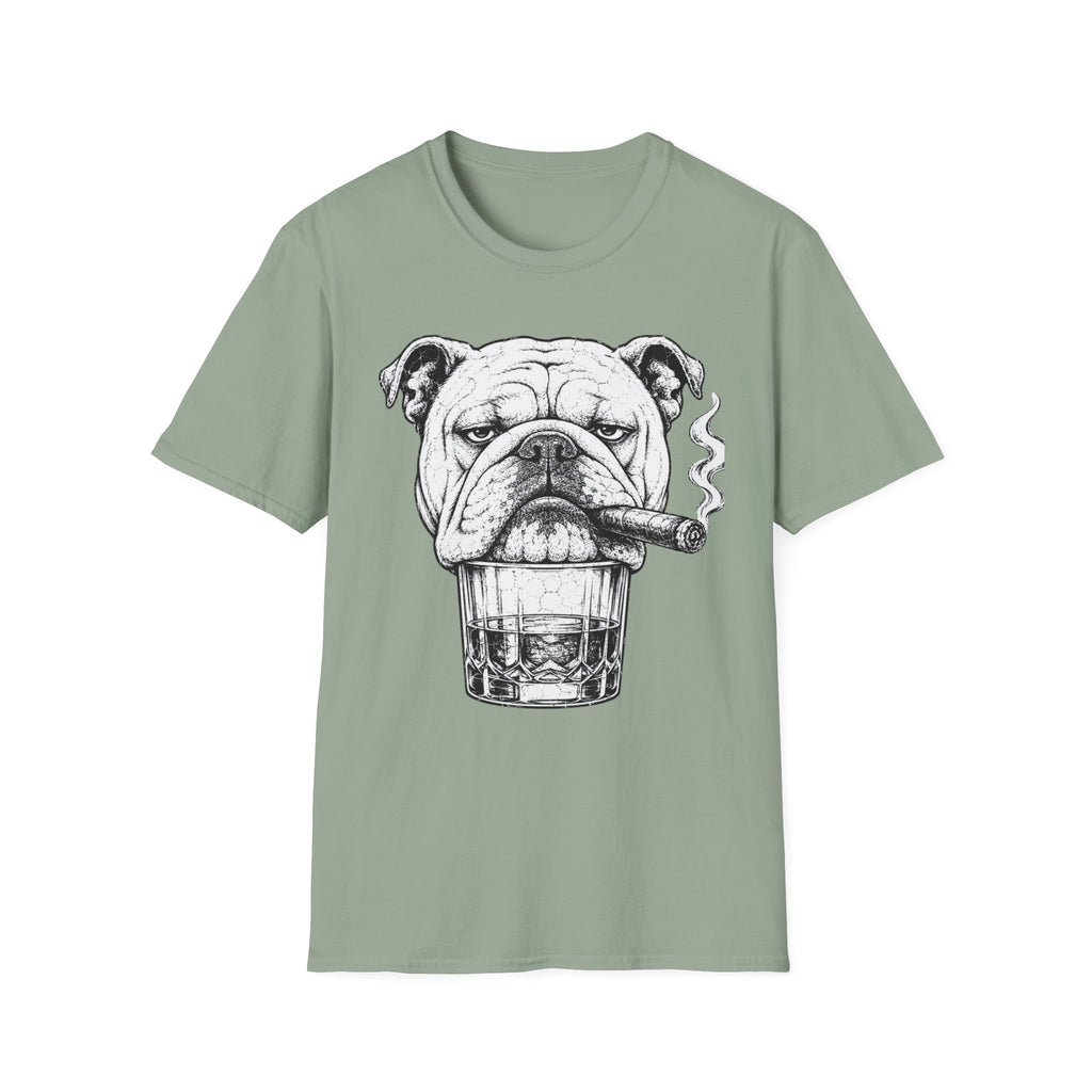 Bulldog with Cigar T-Shirt — Retro Grumpy Dog Graphic Tee