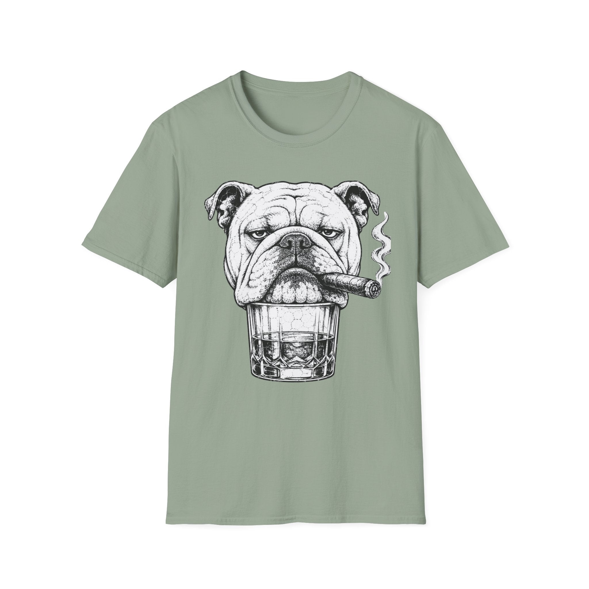 Bulldog with Cigar T-Shirt — Retro Grumpy Dog Graphic Tee
