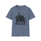 Relax Lounge T-Shirt — Vintage Gentleman Smoking with 'RELAX' Graphic