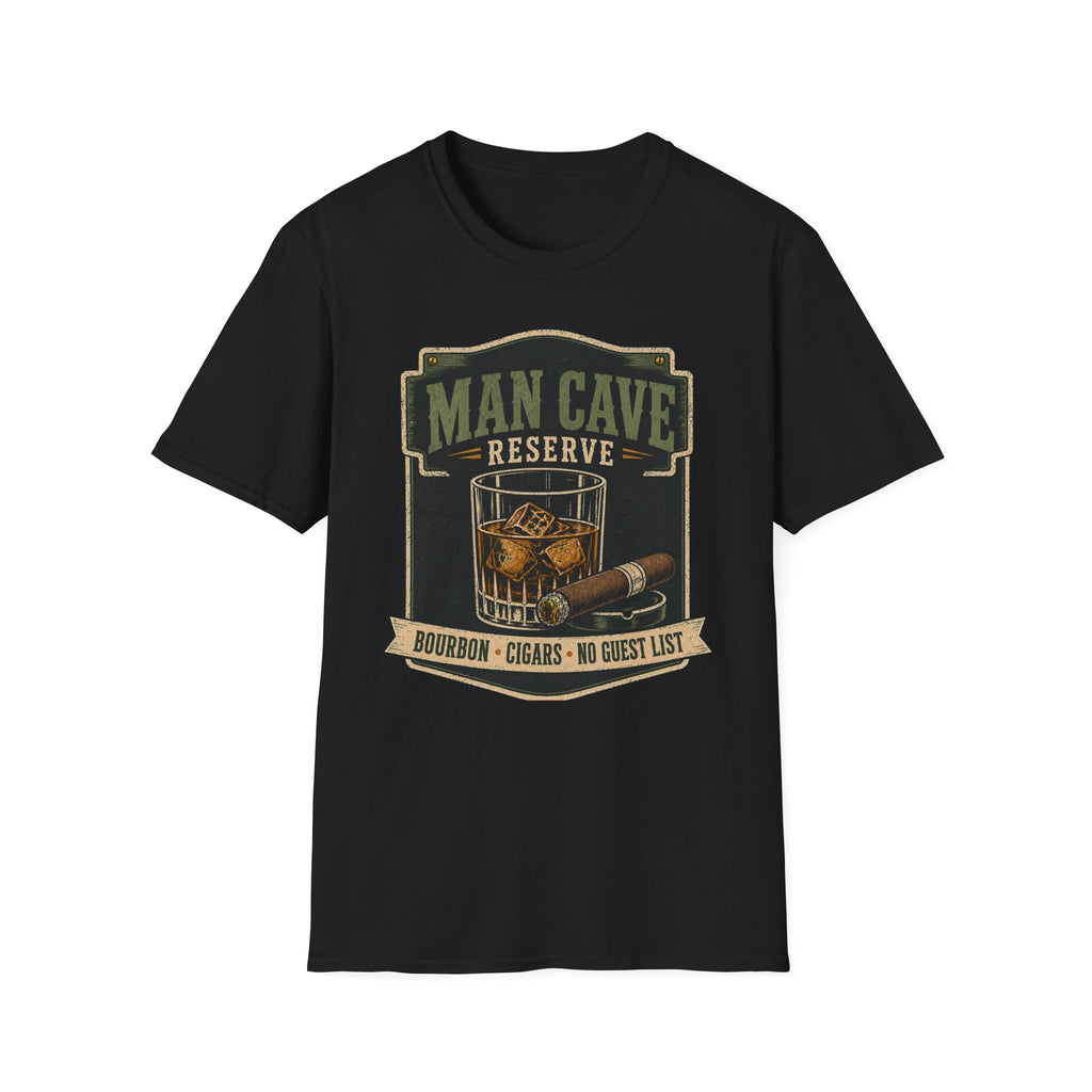 Copy of Man Cave Reserve T-Shirt — Vintage Whiskey & Cigar Lounge Tee