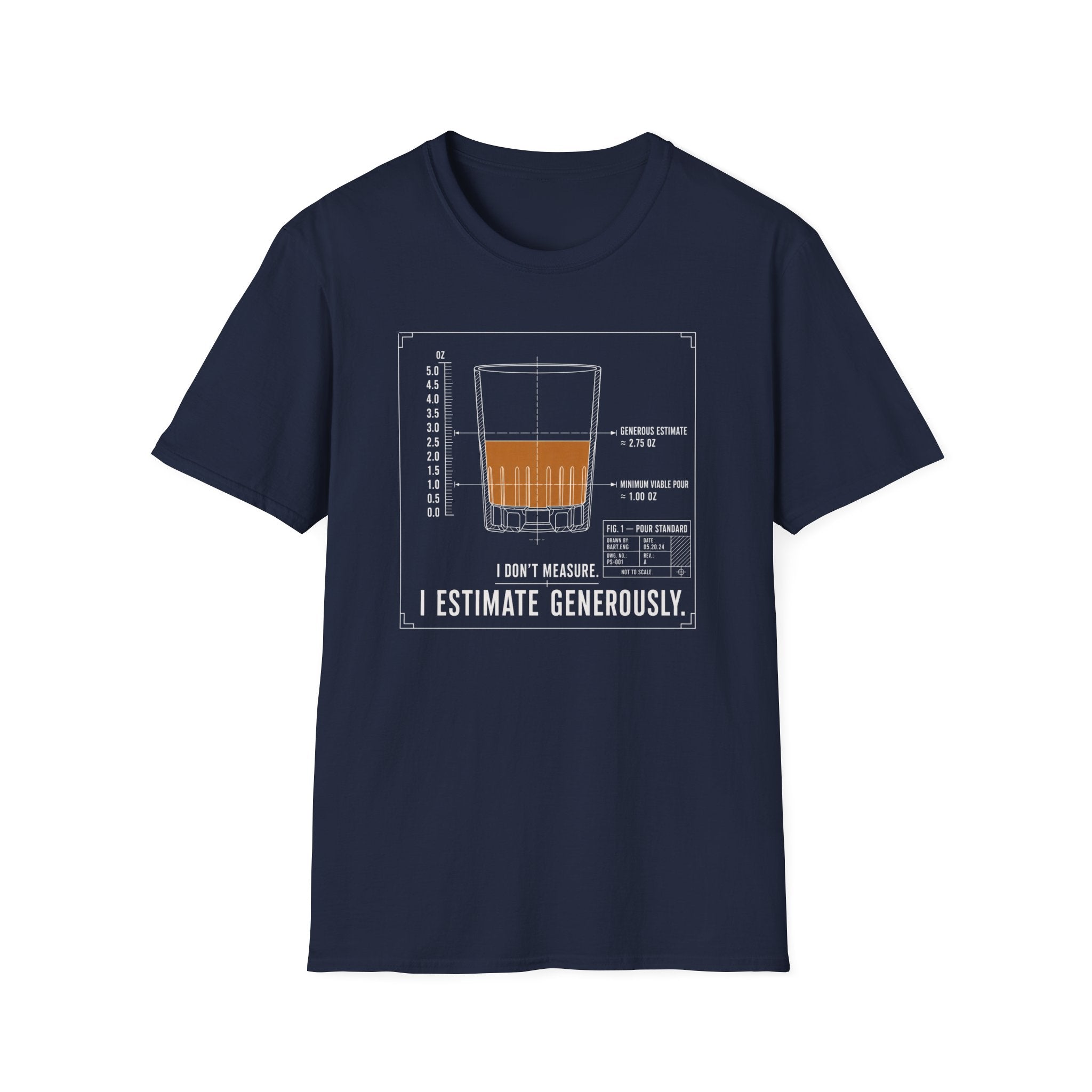 Whiskey Glass Diagram T-Shirt