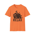 Relax Lounge T-Shirt — Vintage Gentleman Smoking with 'RELAX' Graphic