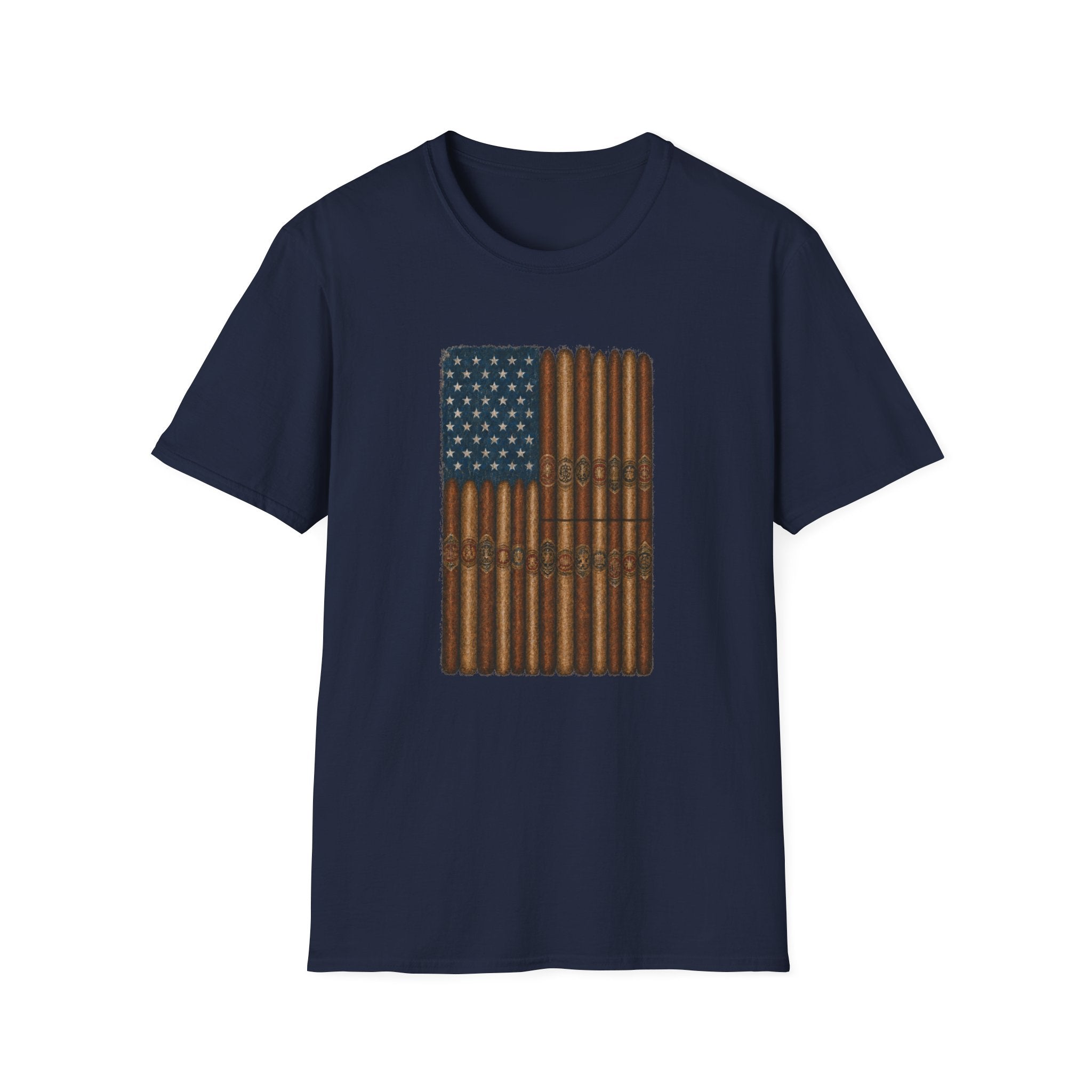 Cigar American Flag T-Shirt — Vintage Patriotic Smoking Tee